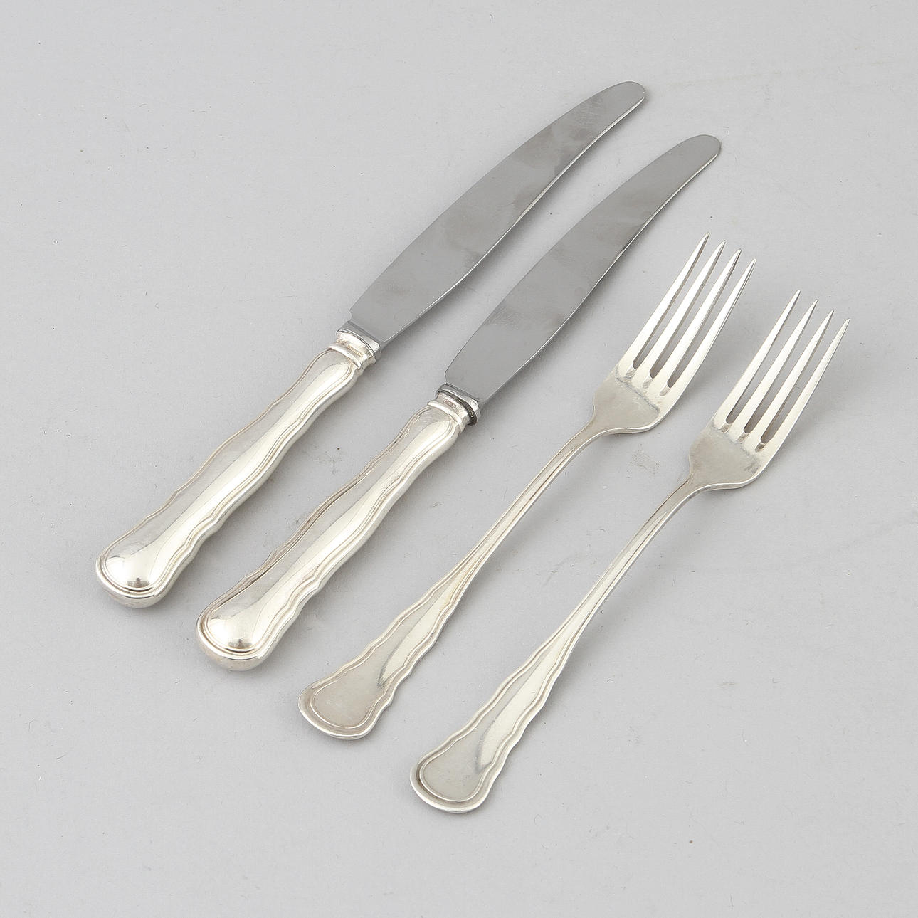 BESTICK, 13 delar, silver "Chippendale" C G Hallberg 1950 - 1960.