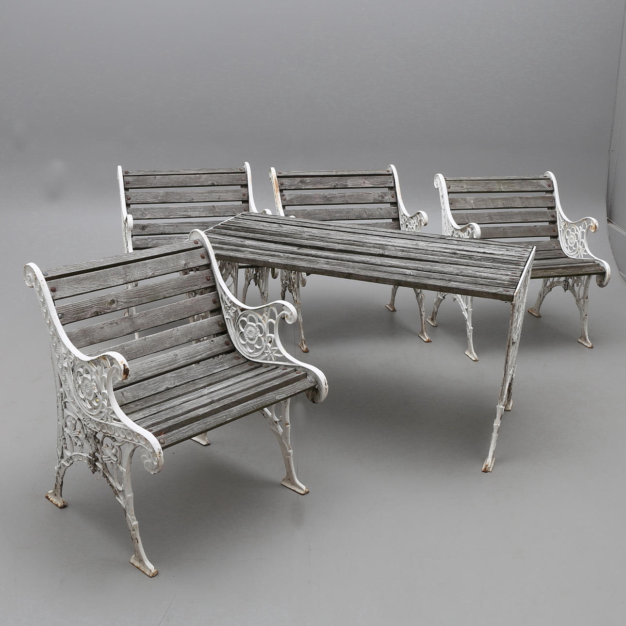 GARTENMÖBEL, GUSSEISEN, 1900.