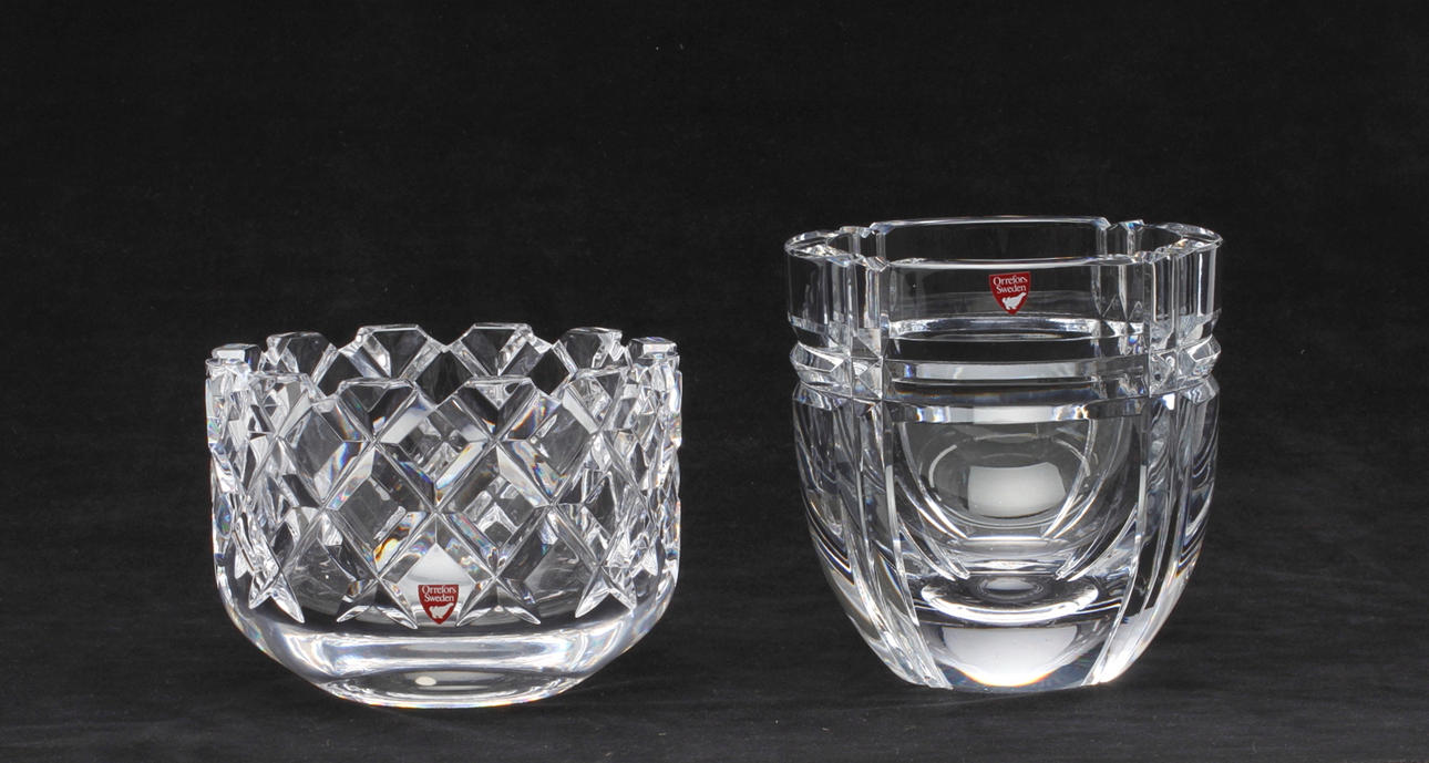 SKÅLAR, 2 st, kristall, Gunnar Cyren, Orrefors.
