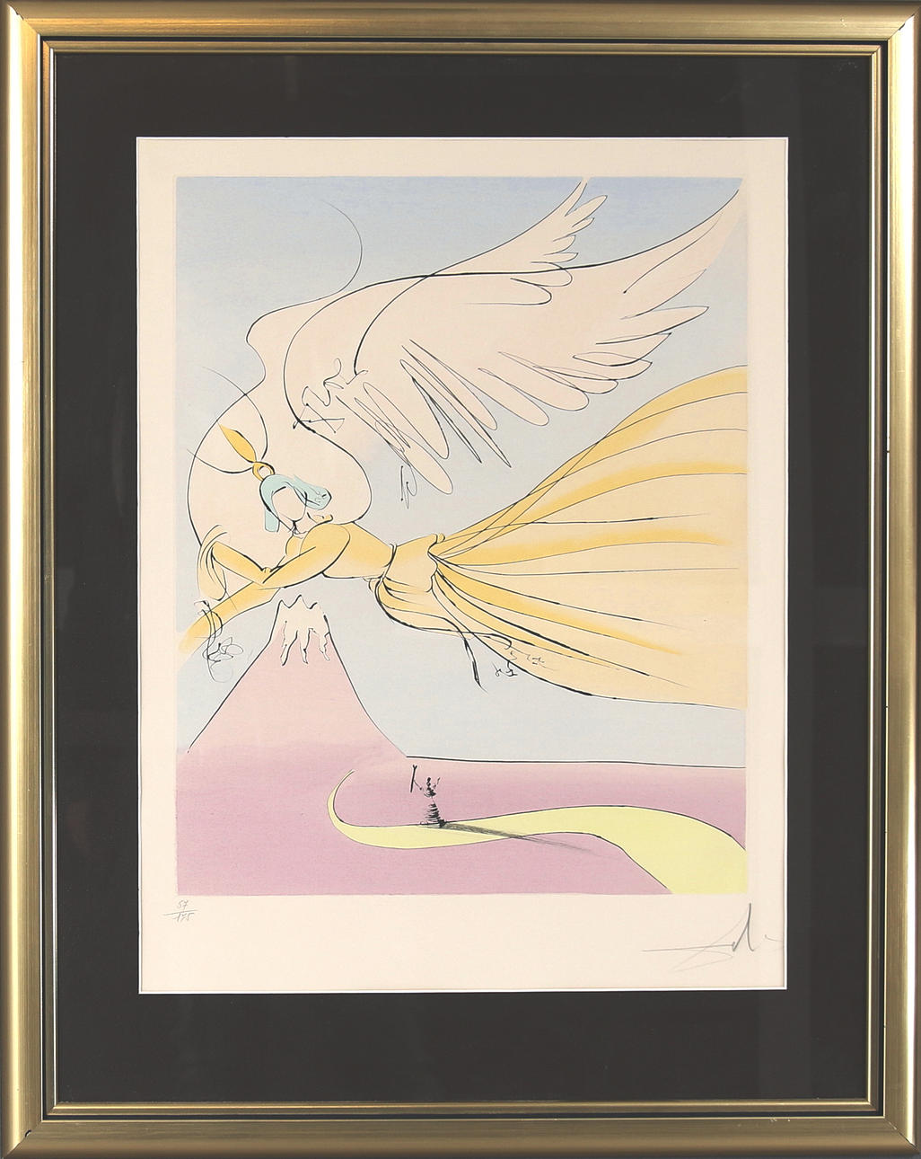 SALVADOR DALÍ. Torrnålsgravyr, signerad och numrerad 57/175. Utförd 1974.