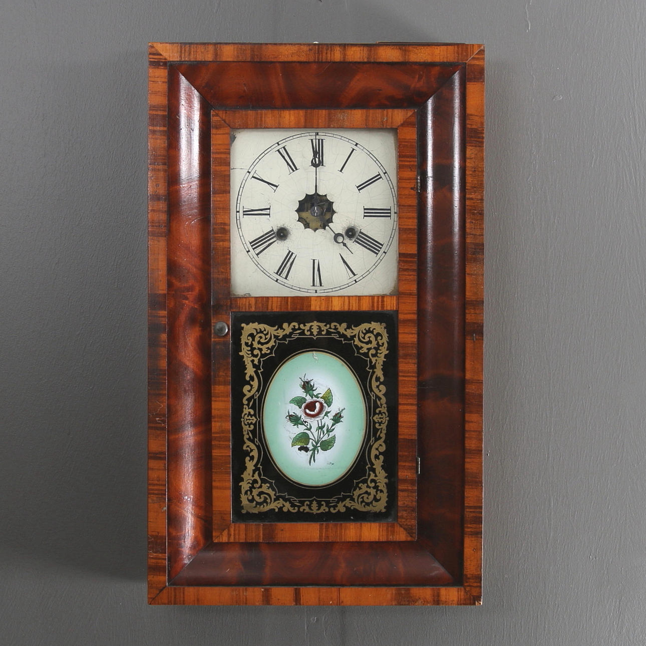VÄGGUR, "Amerikaklocka", Jerome & Co.1800-talets mitt.