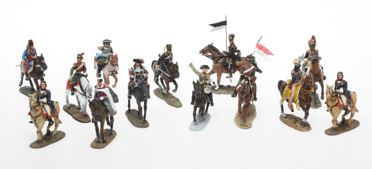 DELPRADO FIGURER i bemålad metall 13 ryttare bland andra Napoleon och Murat.