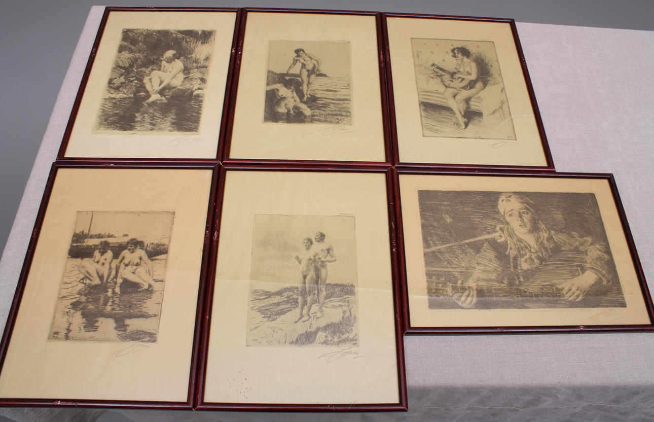 ANDERS ZORN. tavlor, 6 st, litografier, Bengtsons Lito AB.