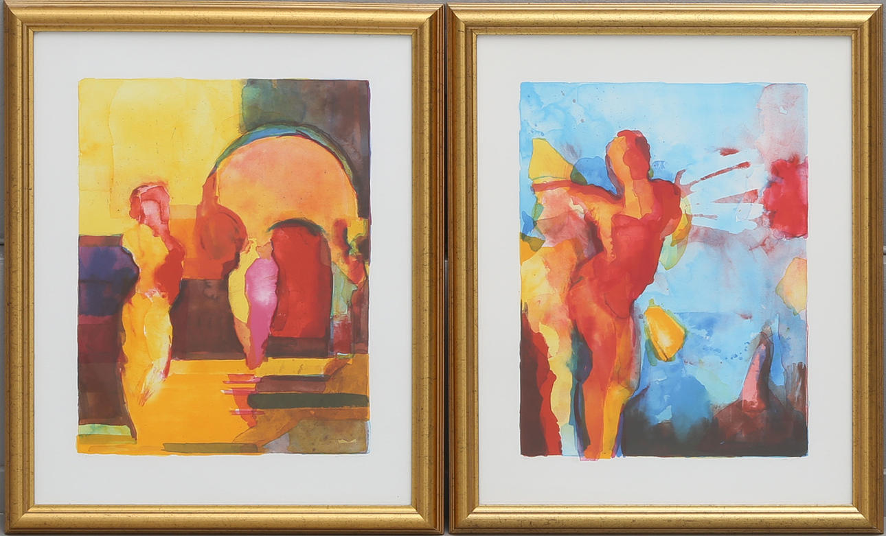 ELISABETH LARSSON. LITOGRAFIER, TVÅ STYCKEN.