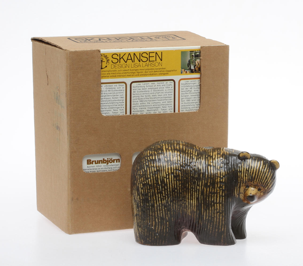 FIGURIN, keramik, "Brunbjörn", Skansen, Lisa Larson, Gustavsberg.