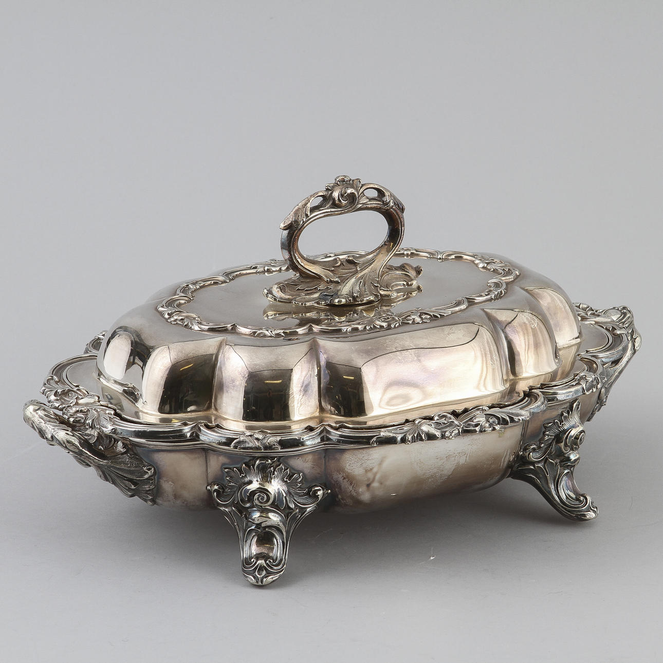 DUBBELKAROTT, nysilver, rokokostil.