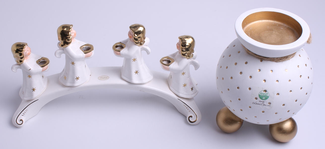 LJUSSTAKAR, 2 st, porslin, Goebel + Cult.