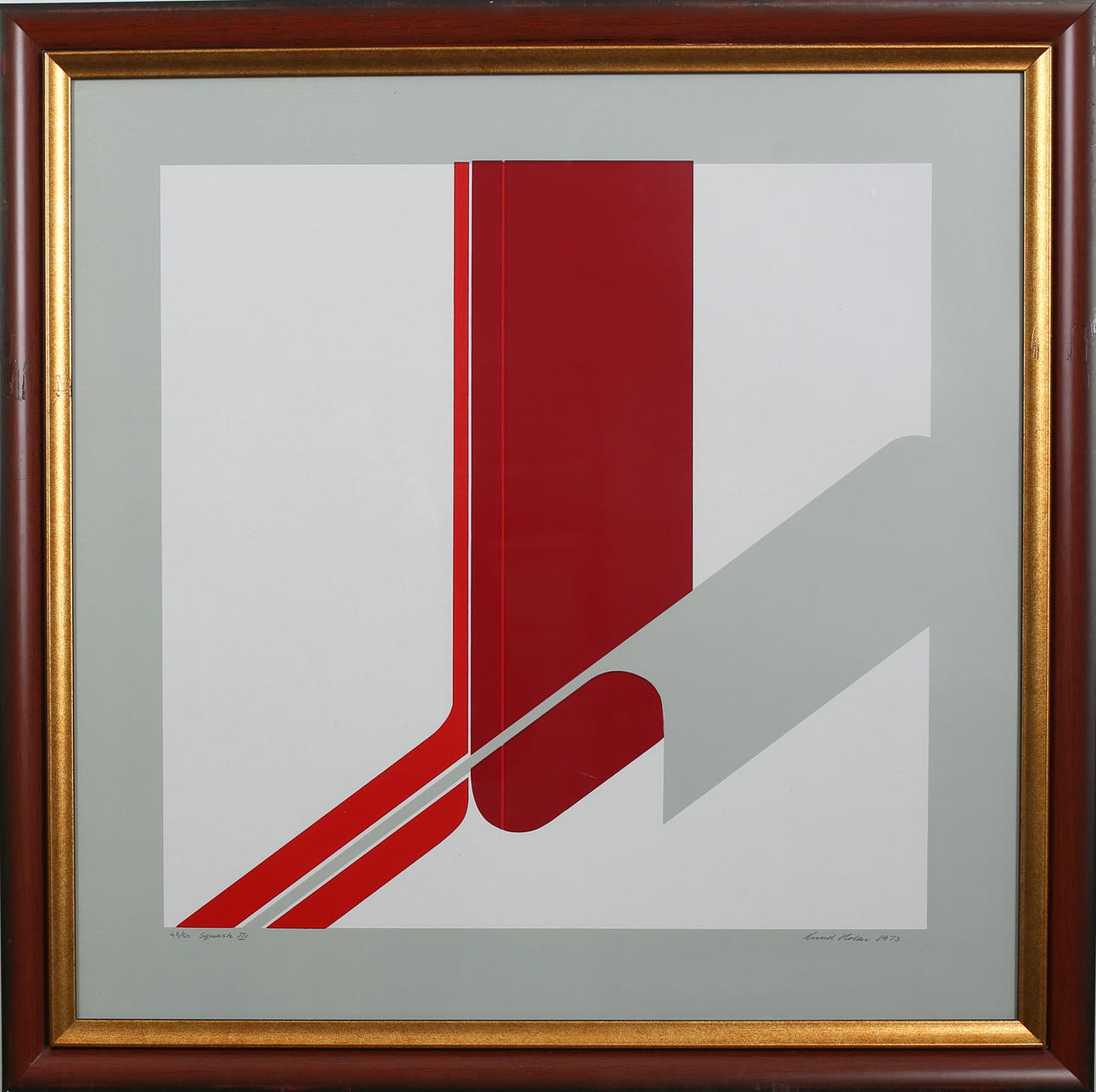 KNUD HOLAR. "Squash II". Färgserigrafi. Signerad och daterad 1973. 48/50.