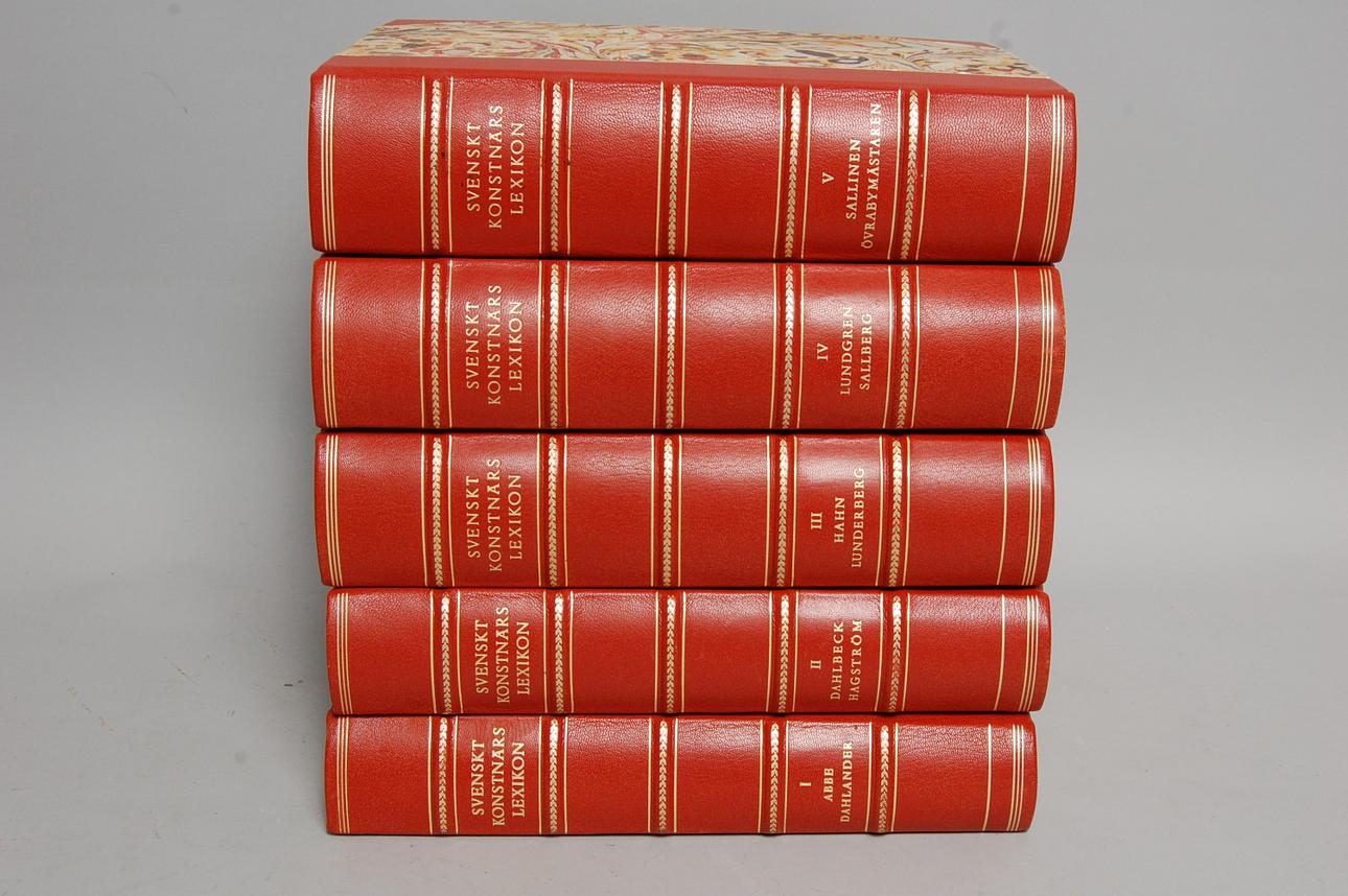 BOKVERK, Volym I-V, " Svenskt Konstnärslexikon ".