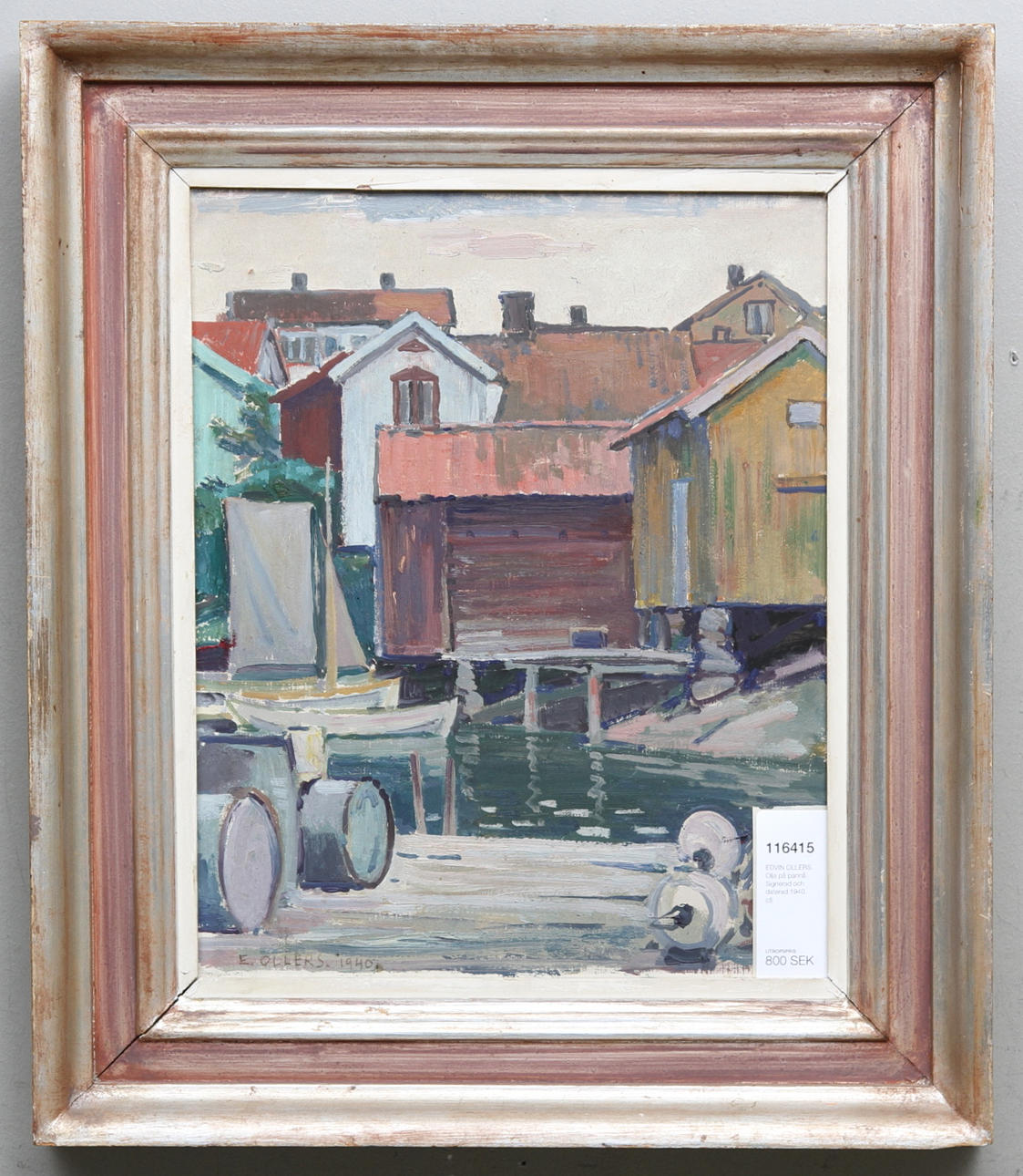 EDVIN OLLERS. Olja på pannå. Signerad och daterad 1940.