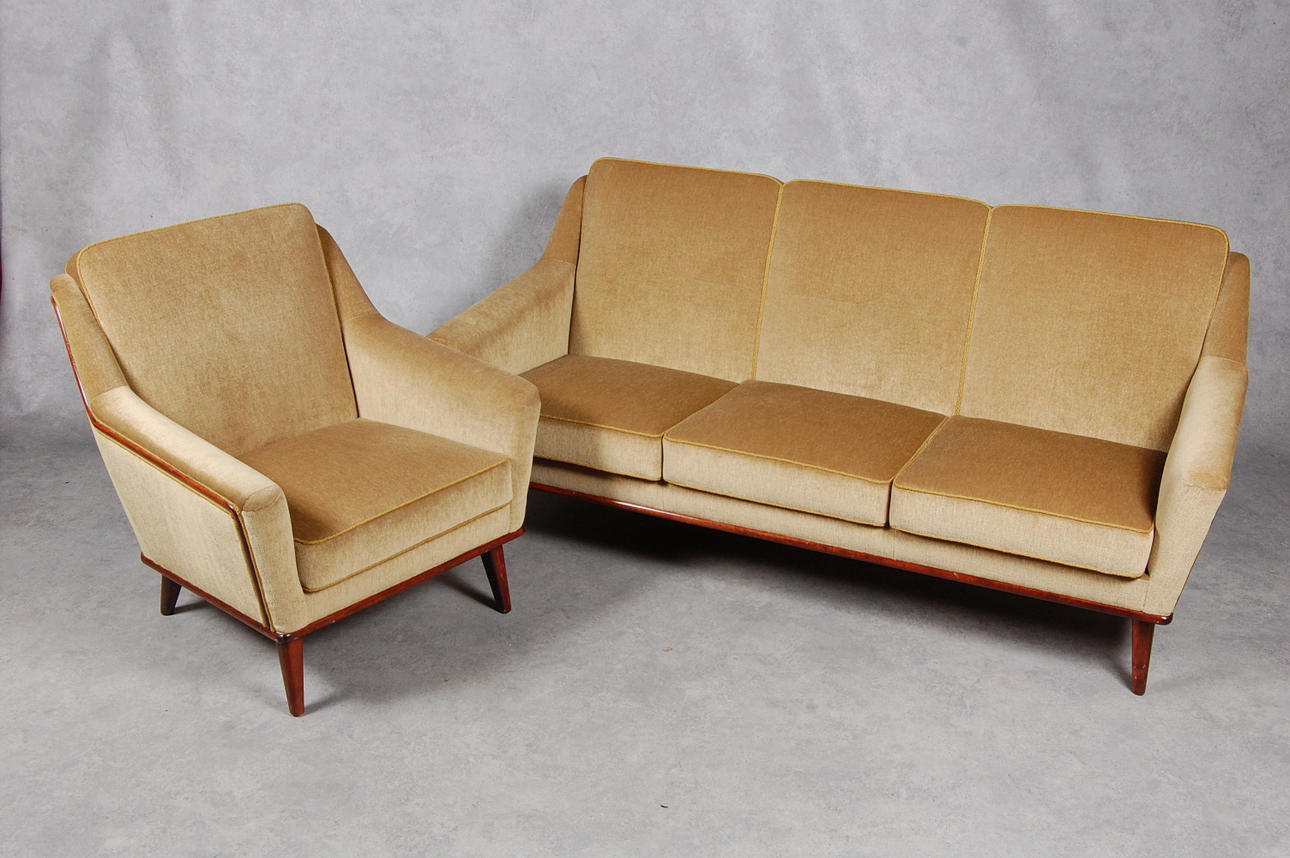 SOFFA, FÅTÖLJ, 1950-tal.