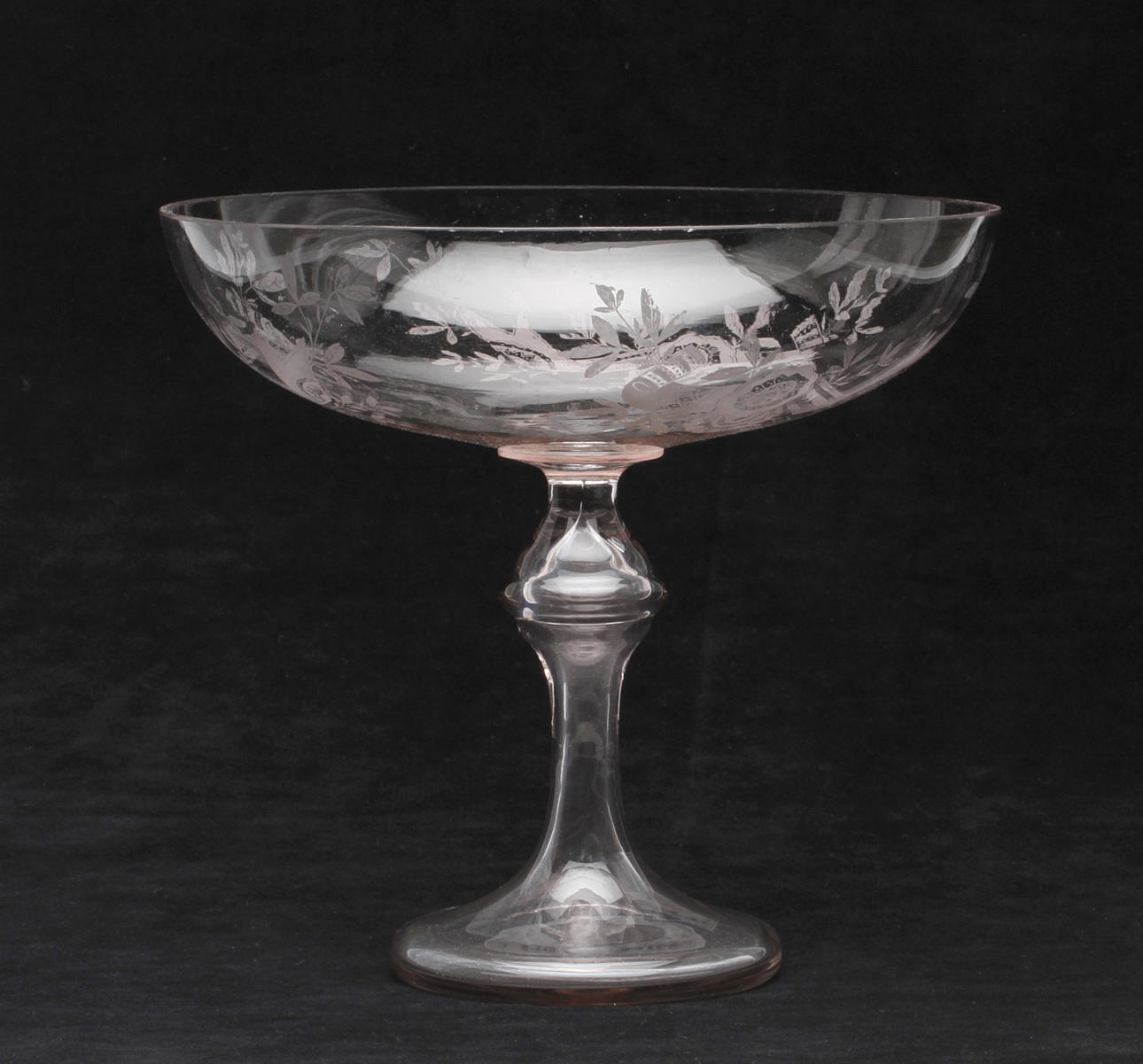 SKÅL på FOT, glas, 1800/1900-tal.