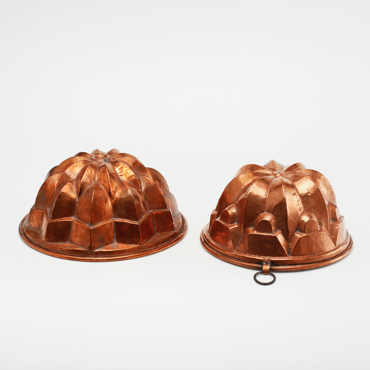 ALADÅBFORMAR, 2 st, koppar, 1800-tal.