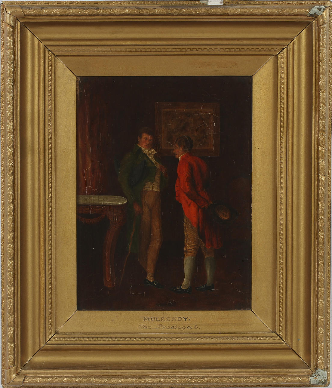 OKÄND KONSTNÄR. Olja på pannå, 1800-tal.