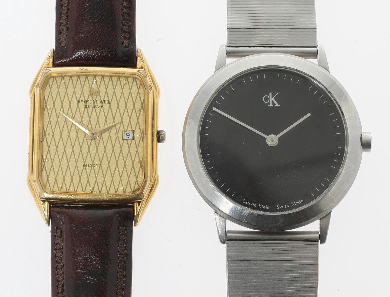 Wristwatch, 2 pcs, Calvin Klein and Raymond Weil.