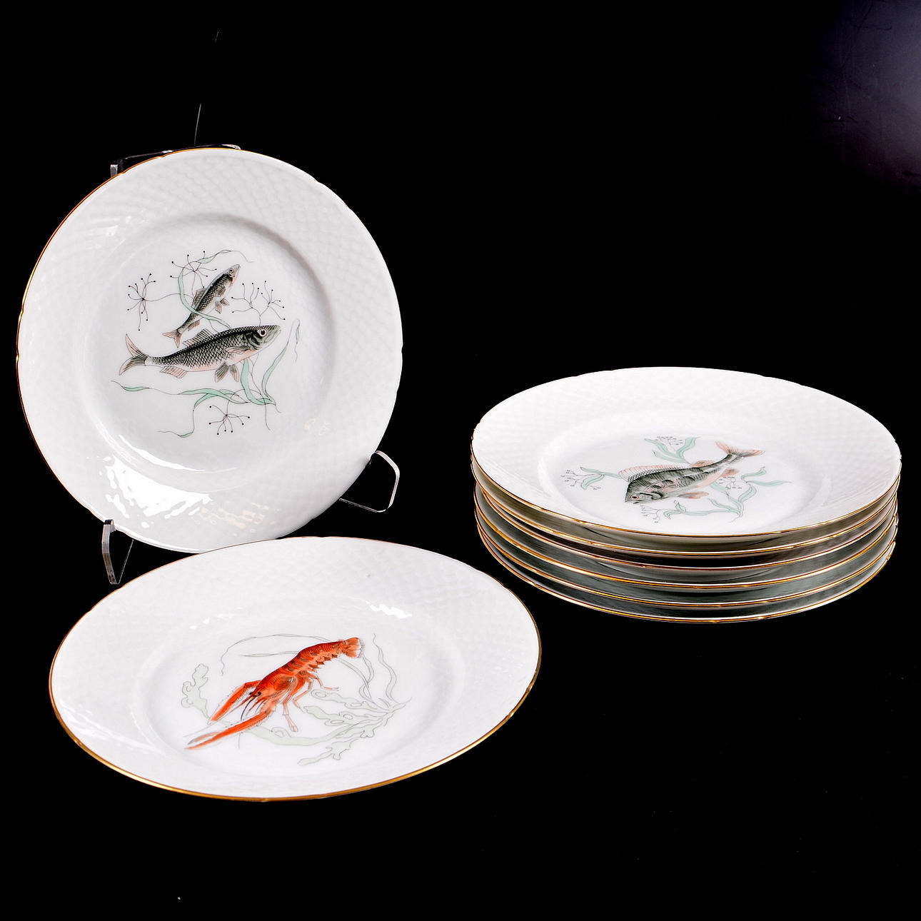 FISK/SKALDJURSTALLRIKAR, 8-stycken, Bing&Gröndahl.