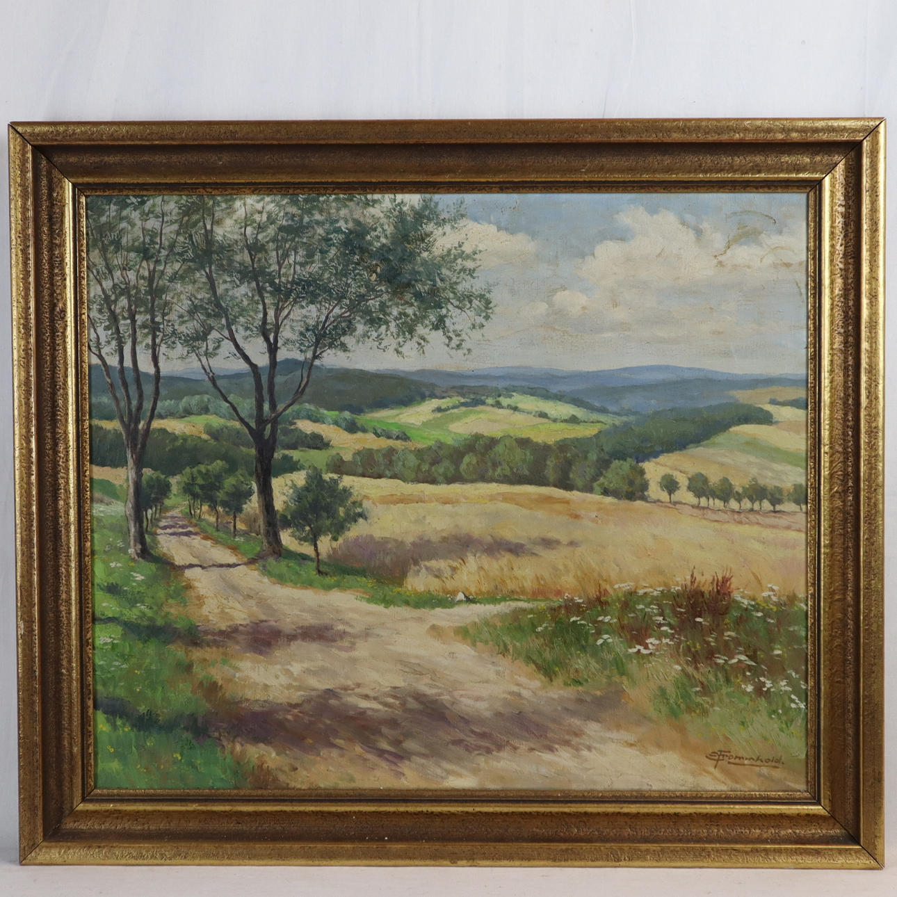 FROMMHOLD, ERNST. Sommerlicher Feldweg, Öl auf Leinwand.