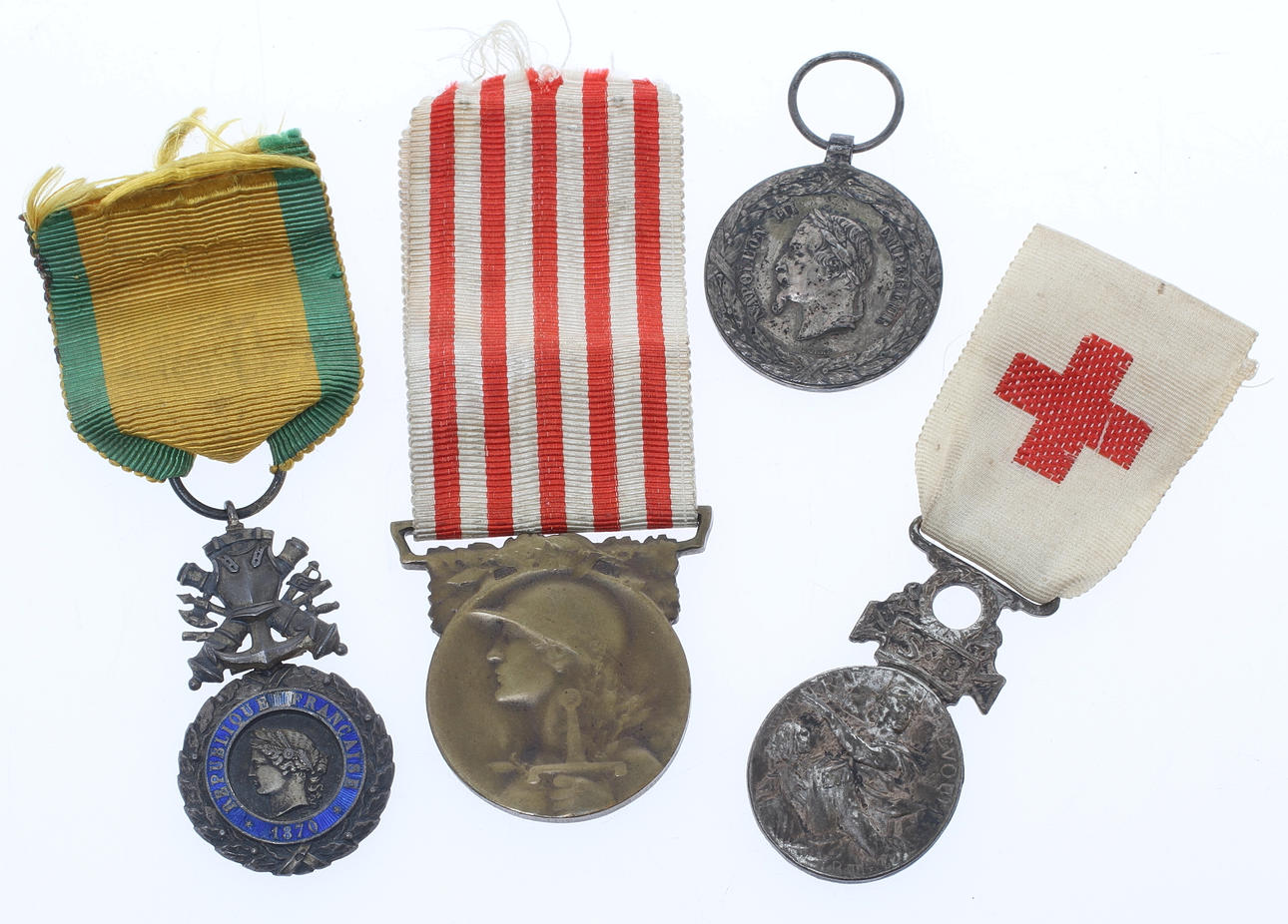 MEDALJER, 4 st, Frankrike, 18 &1900-tal.