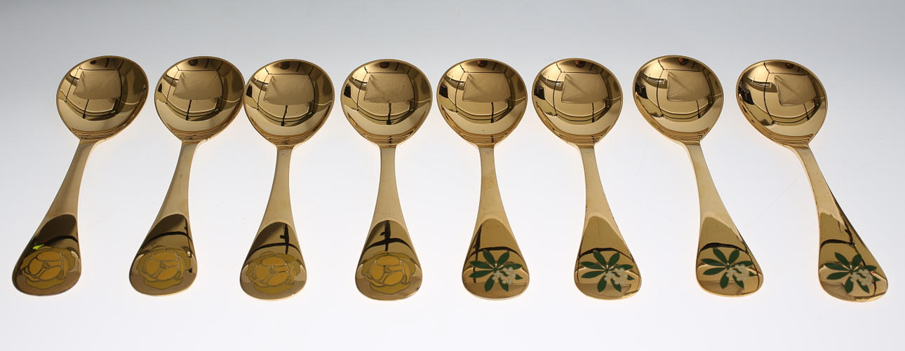 GEORGE JENSEN. Samlarskedar, silver.