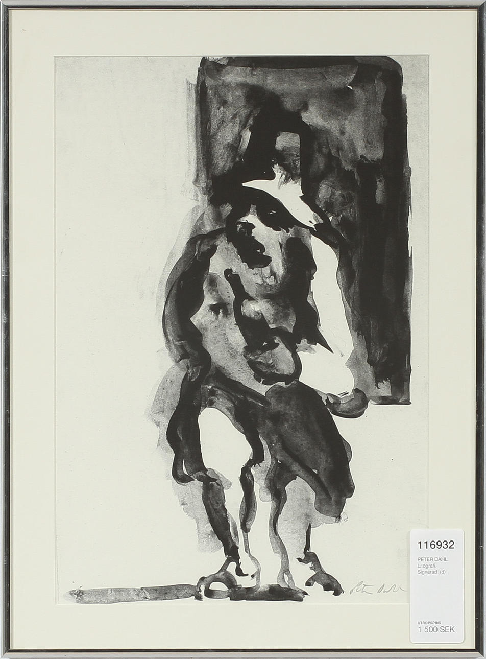 PETER DAHL. Litografi. Signerad.