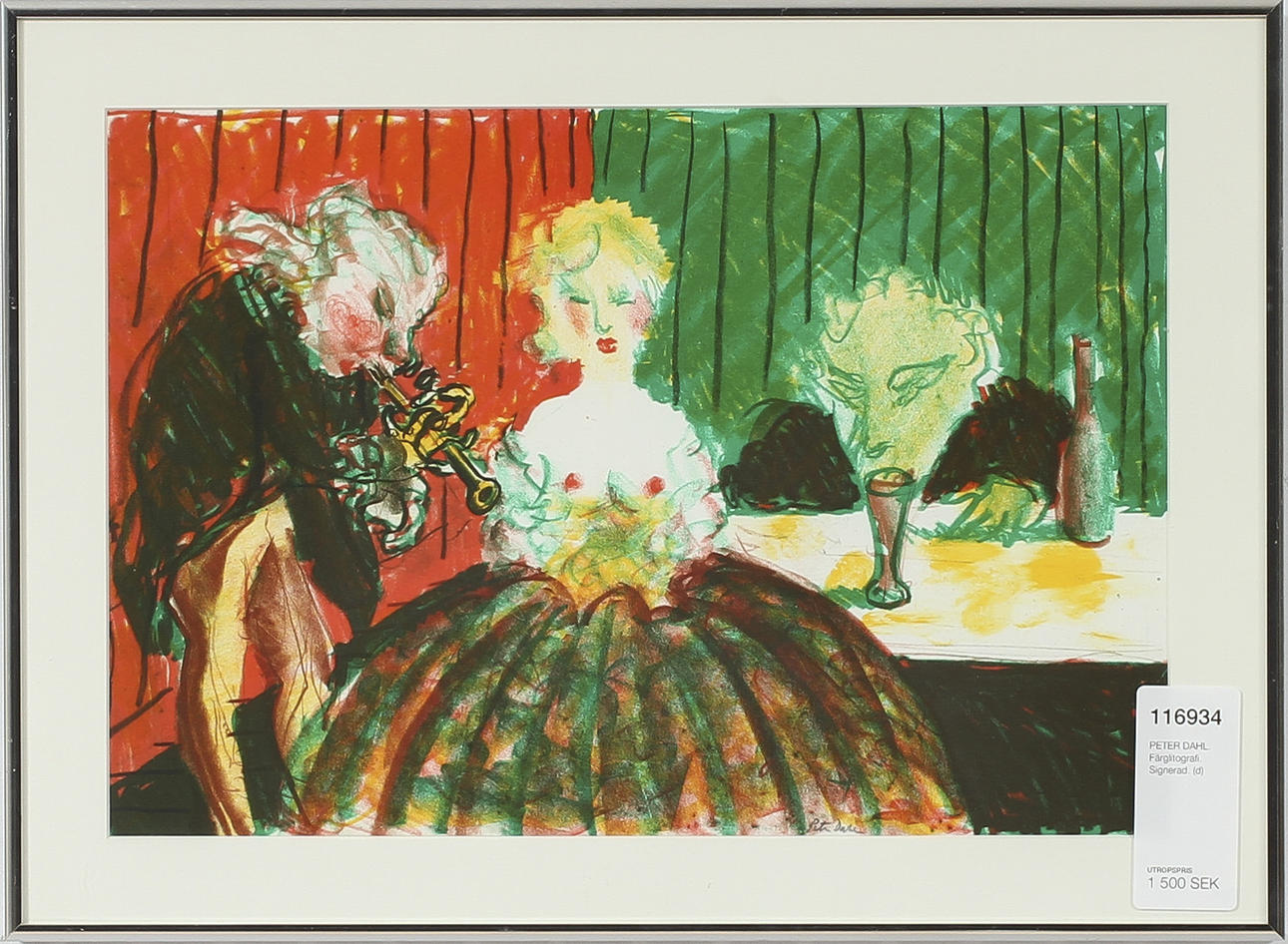 PETER DAHL. Färglitografi. Signerad.
