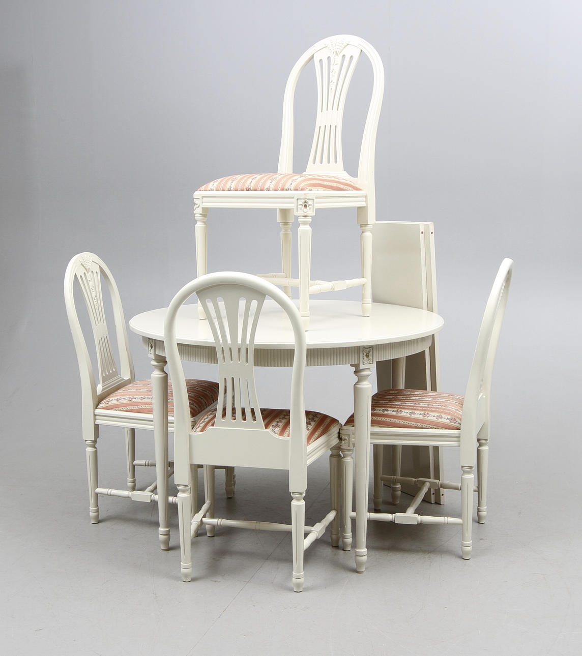 MATSALSMÖBEL, 5 delar, gustaviansk stil, 1900 talets mitt.