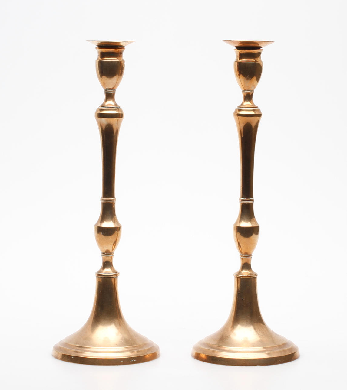 LJUSSTAKAR, ett par, mässing, 1800/1900-tal.