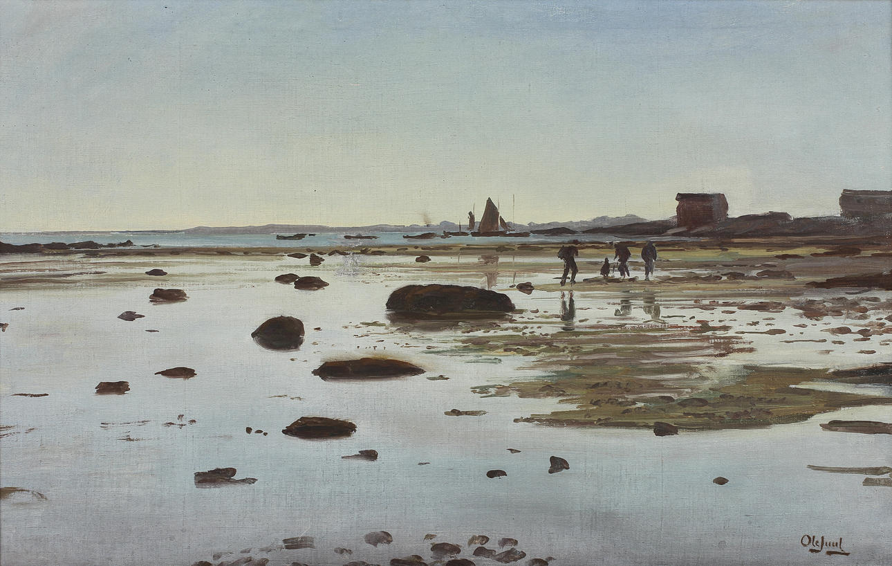 OLE JUUL. Olja på duk, signerad.