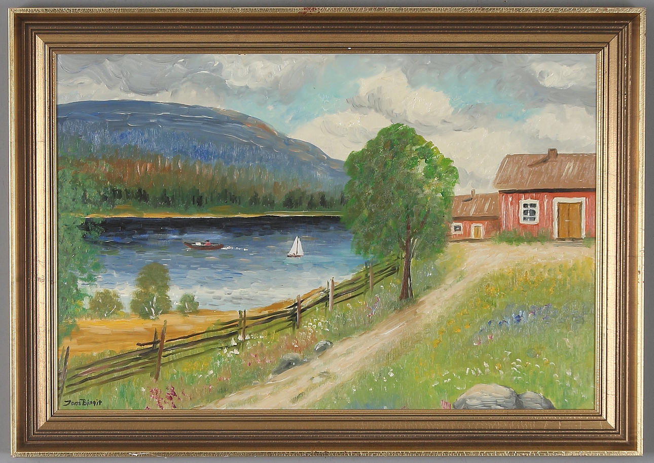 JONS BIRGIT. "Vanha autio maatila", öljy Paneeli, signeerattu.