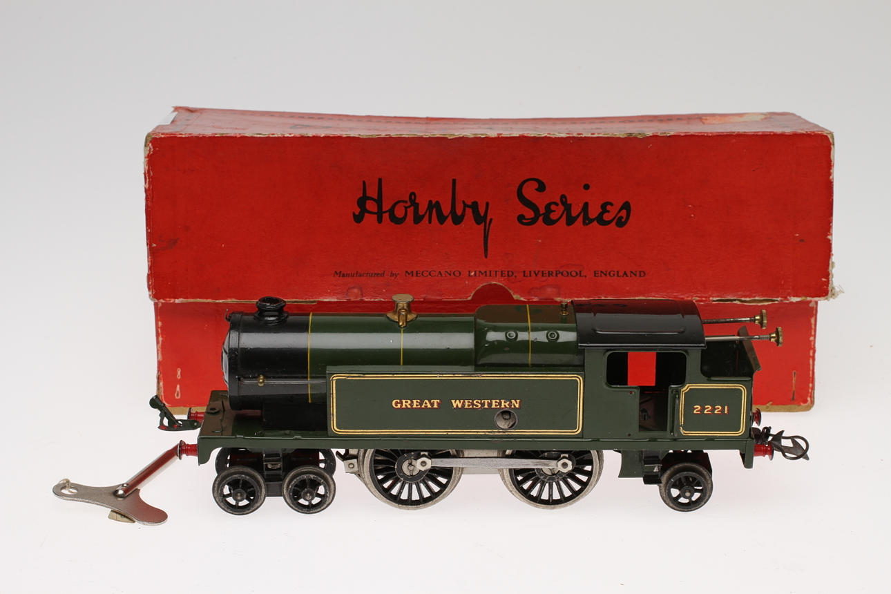 HORNBY skala 0 ENGLAND urverkslok Great Western 2221 i originalkartong.
