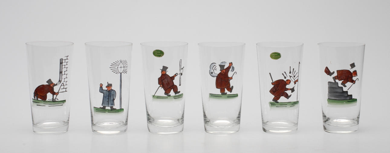 GLAS, 6 st, Åfors, 1900-tal.