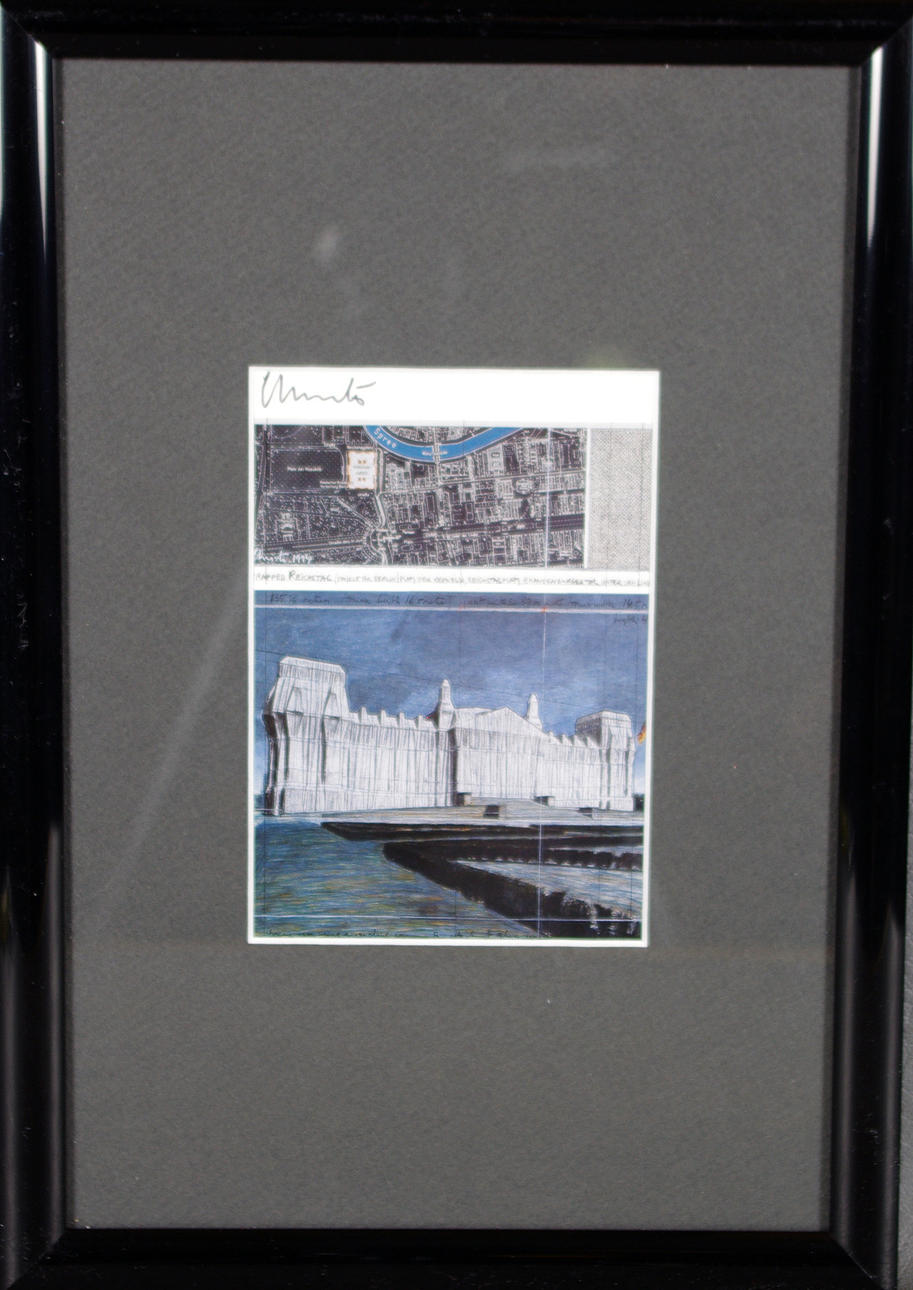 CHRISTO. Riksdagshuset i Berlin, offsettryck, handsignerat.