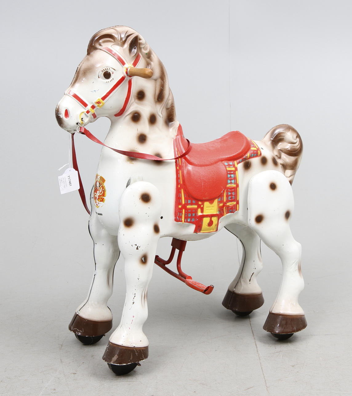 LEKSAKSHÄST, plåt, Mobo Toys, England, 1950/60-tal.