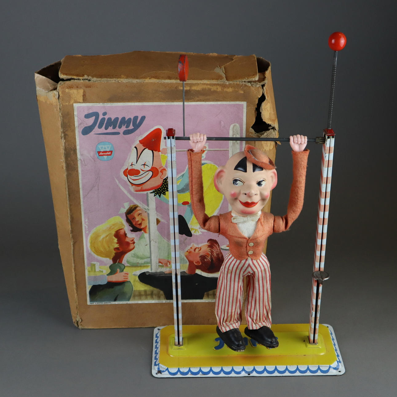 Jouet Ancien Arnold – L'acrobate Clown JIMMY – Mécanique Vintage