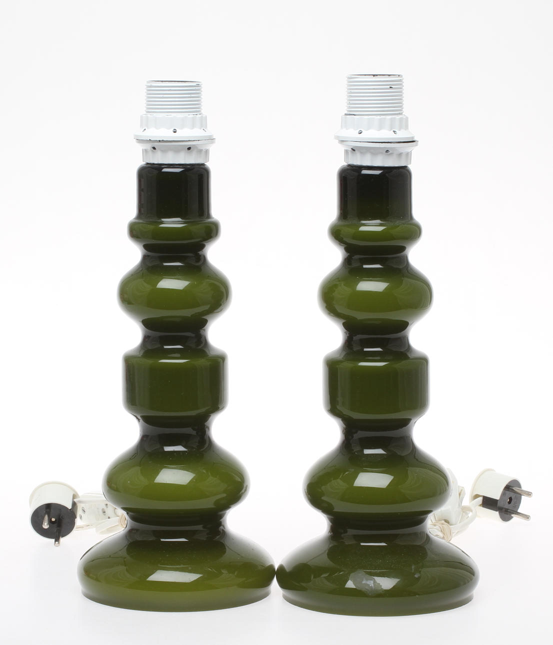 BORDSLAMFÖTTER, 1 par, glas, 1900-tal.