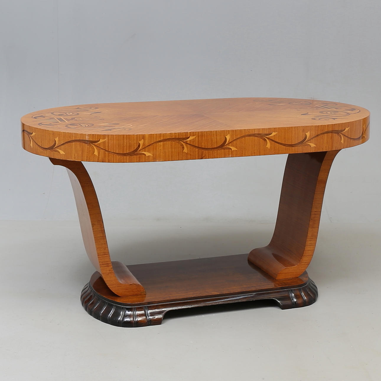 PÖYTÄ, viilu, intarsia, 30/40s.