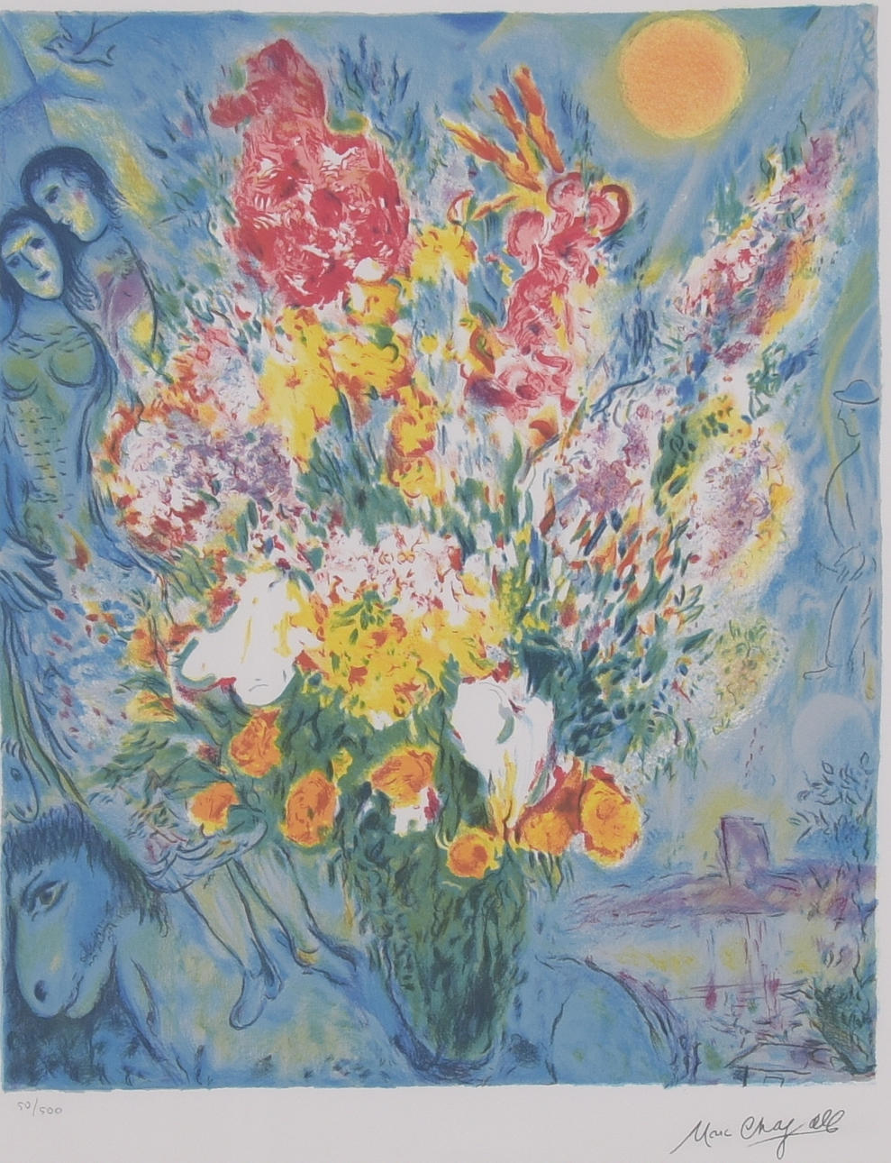 MARC CHAGALL. EFTER. Färglitografi.