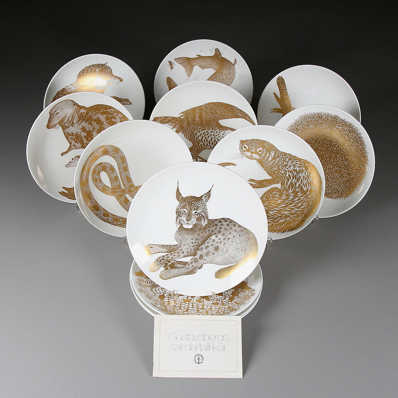 SAMLARTALLRIKAR, 12 st, "Arter i fara", Paul Hoff, Gustavsberg.