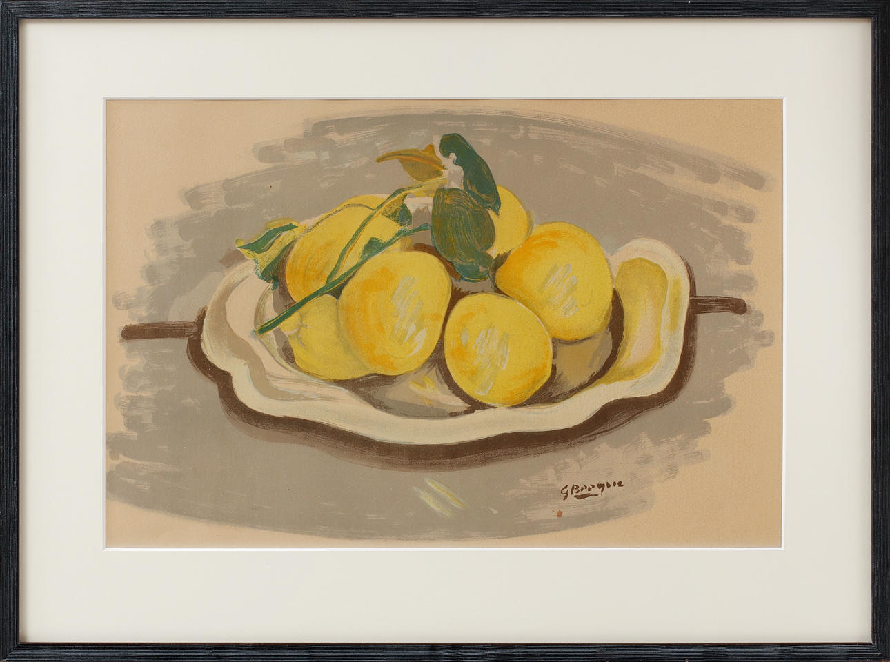 GEORGE BRAQUE. Gemäß. Farblithographie. Stilleben mit Früchten.