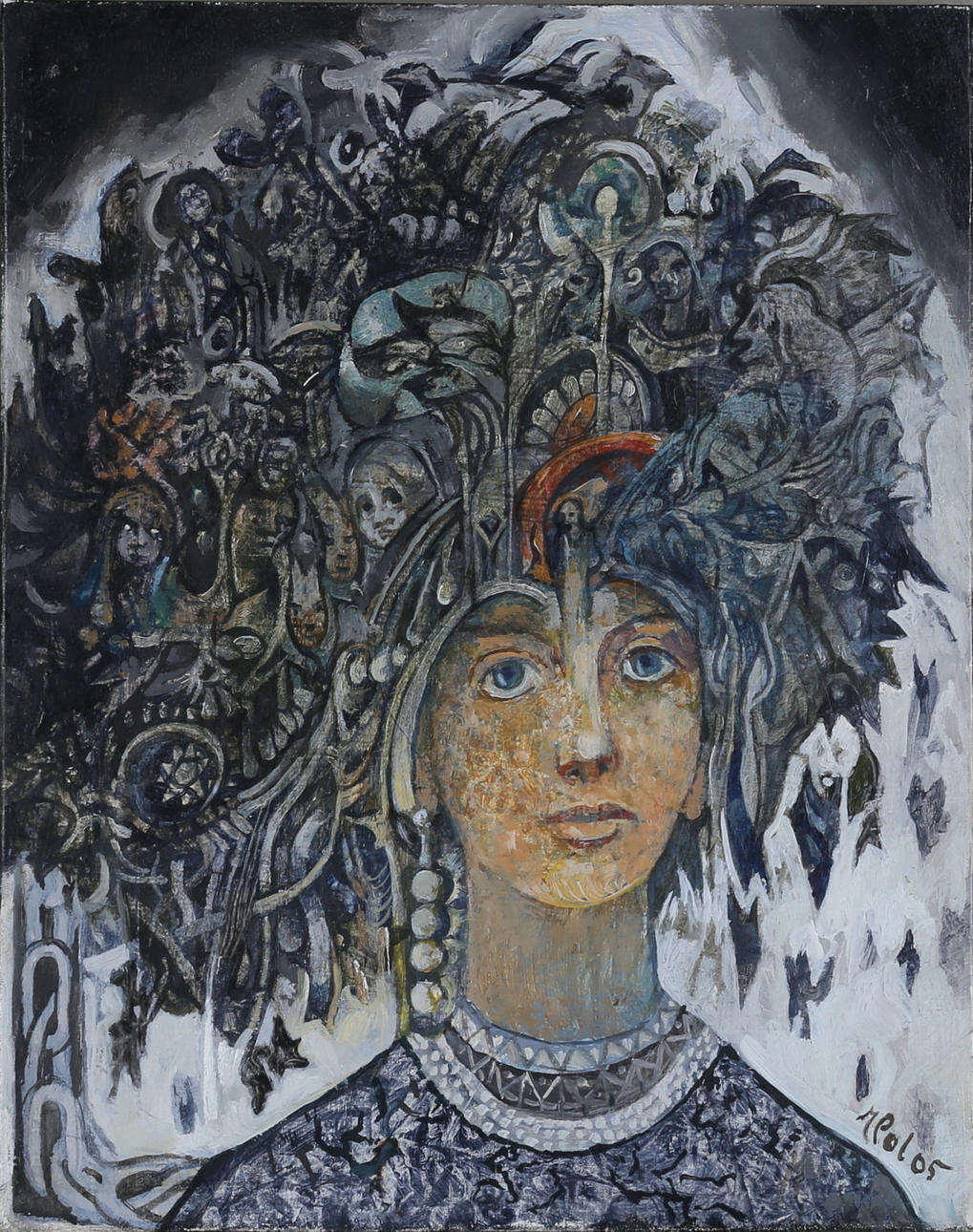 JAN POL. oil on Board, signed and dated -05.