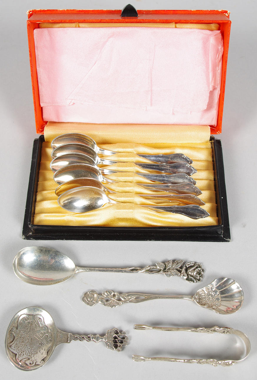 SKEDAR SAMT TÅNG, 10 delar, silver.