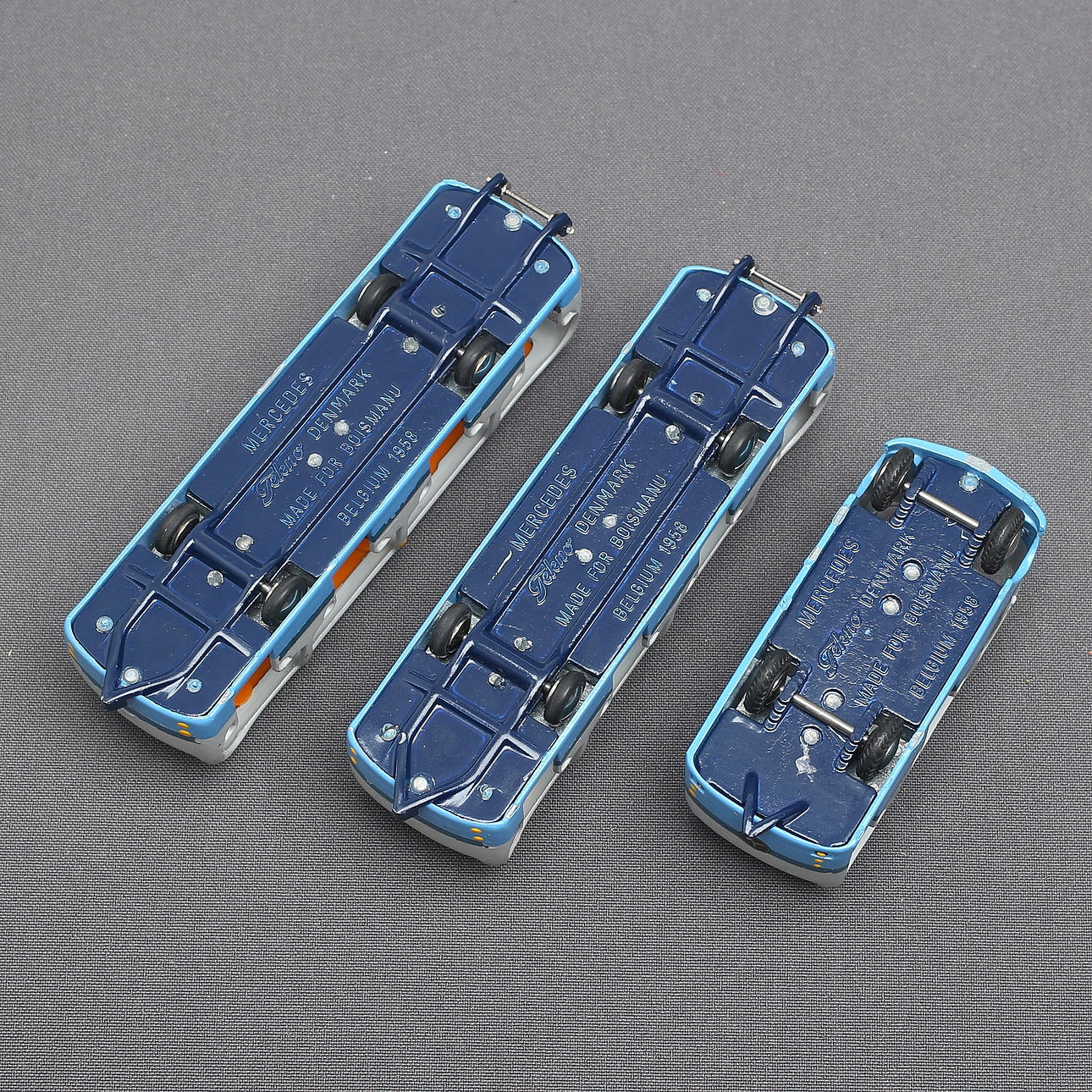 TEKNO, 3 parts, Mercedes Express Expo 58, bus with wagons