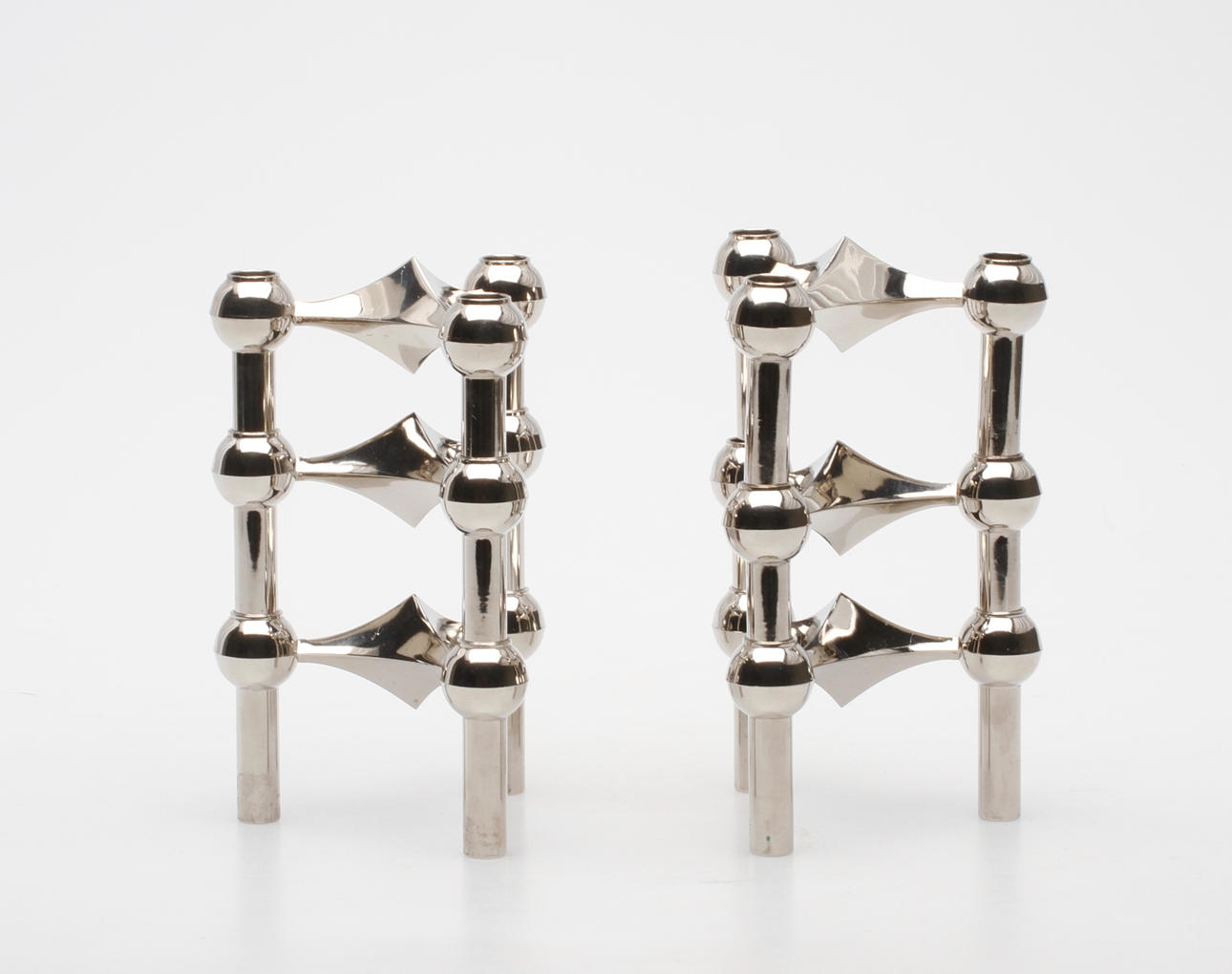 LJUSSTAKAR 6 delar. Vitmetall, Nagel/BMF Tyskland, 1900-talets andra hälft.