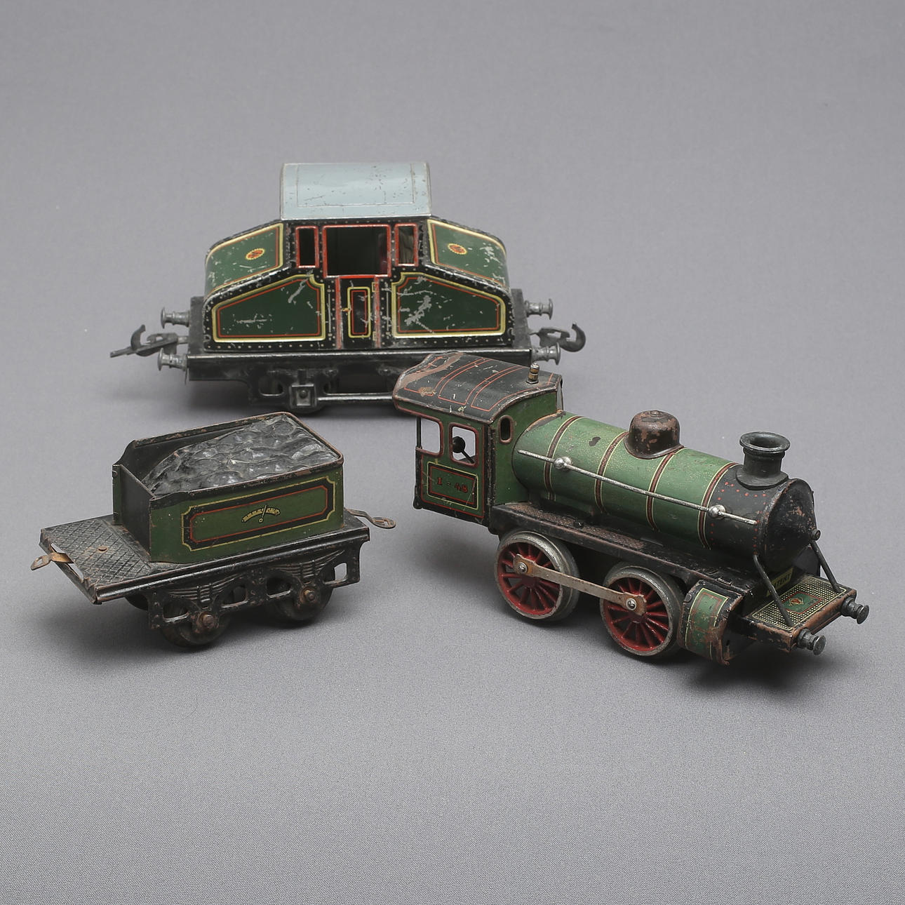 BING clockwork steam locomotive with tender and Carette electric ...