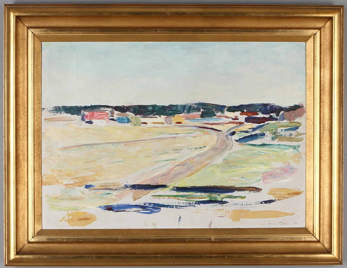 ARNE CASSEL. Gärdet, Stockholm, olja på duk, signerad.