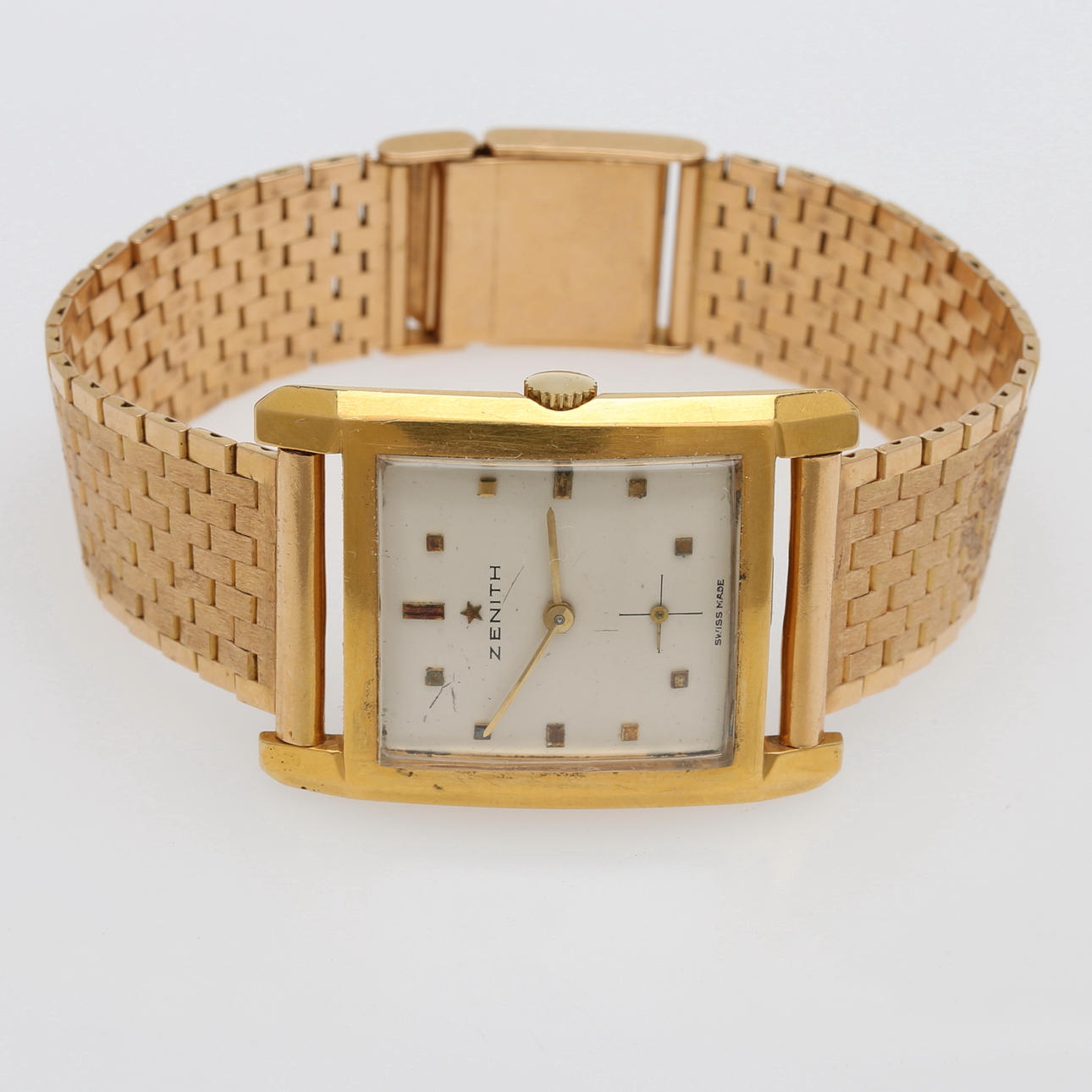 BRACELET, ZENITH, 18k gold, with rectangular dial.