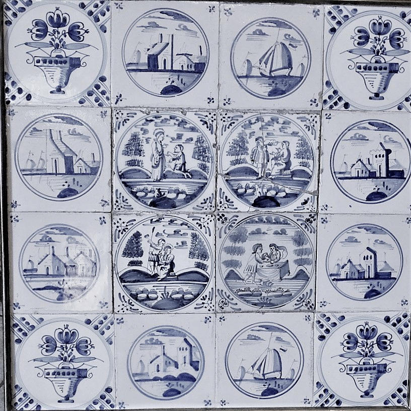 DELFT KAKEL, porslin, 19. Century.