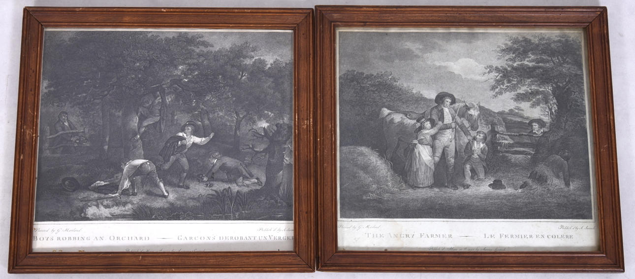 GEORGE MORLAND. EFTER. Kopparstick, 2-stycken.