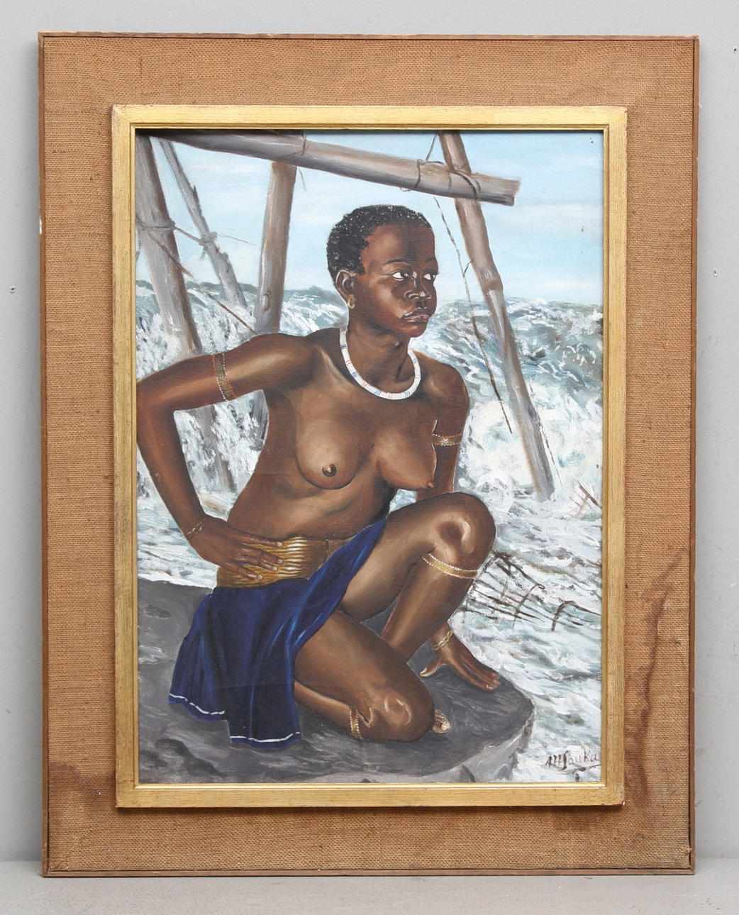 OKÄND KONSTNÄR. Olja på duk. Signerad.