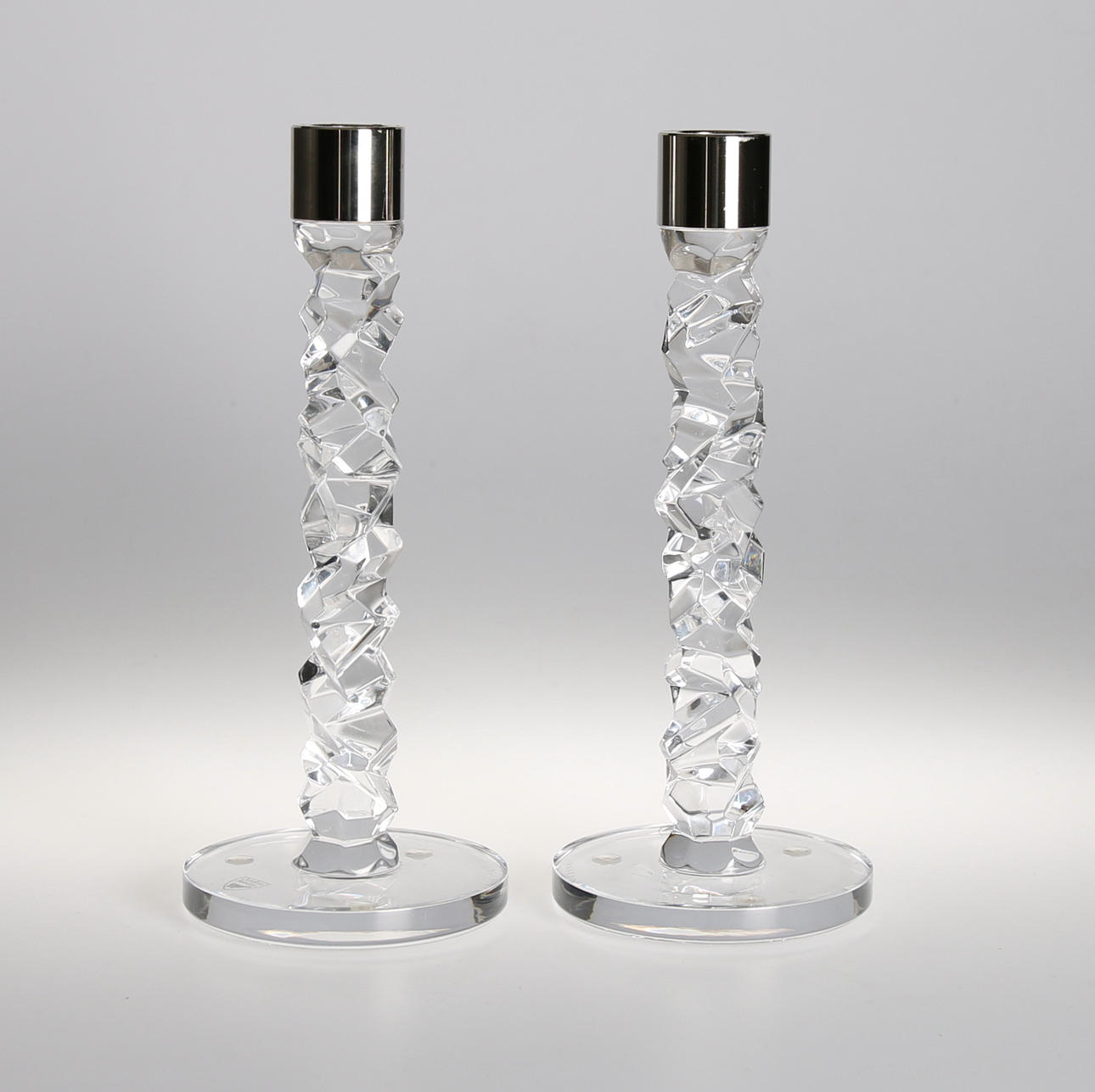 LJUSSTAKAR, 1 par, "Carat", signerade Lena Bergström, Orrefors.